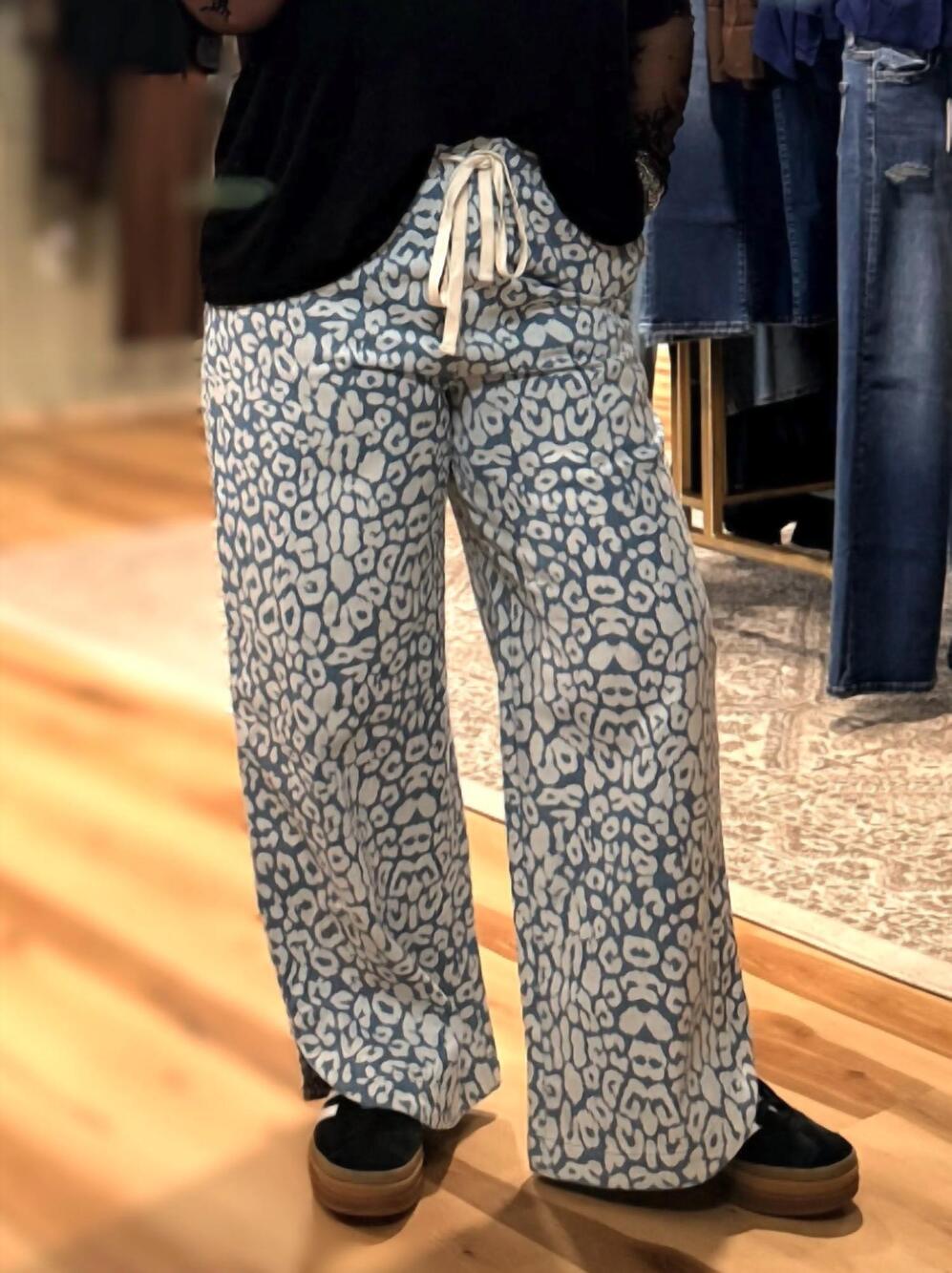 NEW BIBI washed leopard jeans in beige